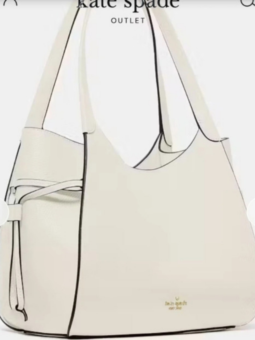 Kate Spade Stash Large Carryall Tote Light Crepe White Pebbled Leather NWT